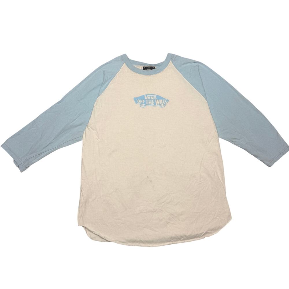 Vintage 90s Vans Off The Wall Raglan Baseball Shirt Men's Large Skater